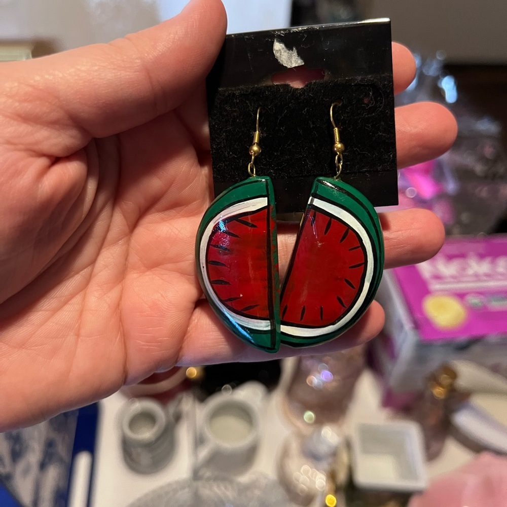 Vintage Watermelon Slice Earrings
